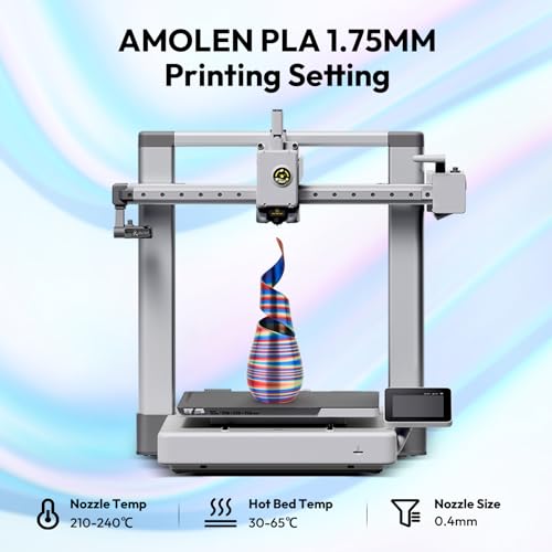 Image of AMOLEN Silk PLA 3D Printer Filament, Shiny Multicolor Rainbow PLA Filament 1.75mm, Fast Color Change PLA 3D Printing Filament for Most FDM 3D Printer, Blue Red YellowGreen