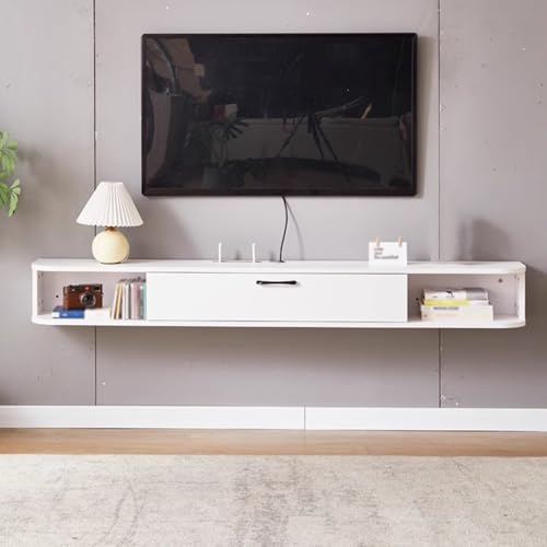 Banc de rangement TV mural pour cacher les câbles et ranger la box