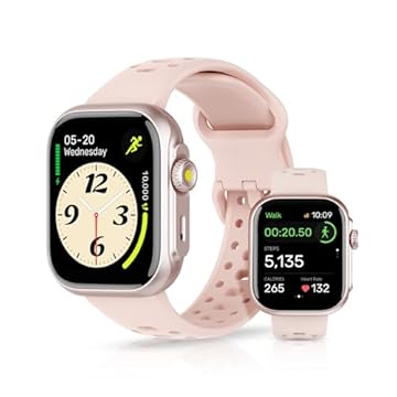 Relogio Smartwatch Feminino com GPS, Alexa Built-in, à prova d'água 3ATM natação, Relogio Masculino, Monitoramento Relógio Esportivo, Chamadas Bluetooth, Notificações, Smartwatch(rosa)