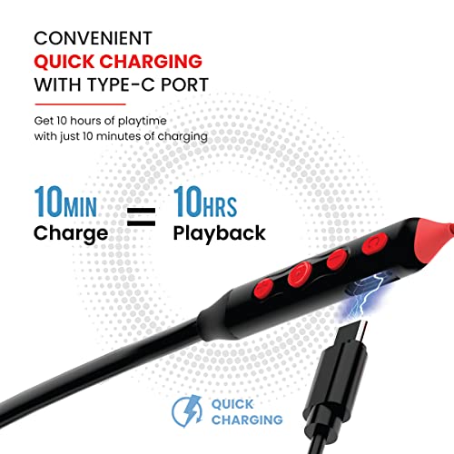 Image of Portronics Harmonics Z5 Wireless Bluetooth Stereo Headset with 33Hrs Playtime, Double EQ Mode, 14.2 mm Dynamic Drivers, Click Action Buttons(Red)