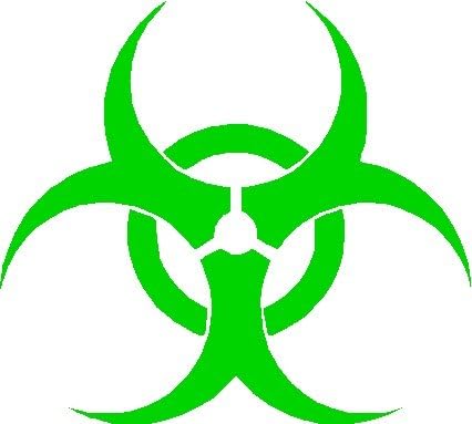 Biohazard Decal Sticker 6 Inch Green