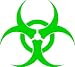 Biohazard Decal Sticker 6 Inch Green