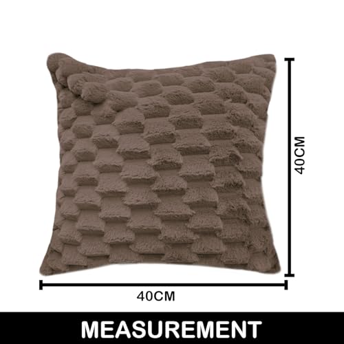 Image of Luxe Home Cushion Cover Super Soft Decorative Cushion Cover for Sofa, Bedroom, Living Room Cushion Cover 16 Inch x 16 Inch Cocoa-Pack of 1