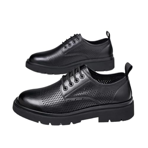 Summer Big Toe Leather Shoes for Men Hollow Round Toe Business Casual Leather Shoes for Men Oxfords(10)3