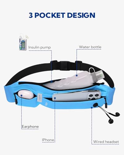 Image of WATERFLY Running Belt Fanny Pack: Runner Marathon Jogging Waist Pack Sport Workout Exercise Fitness Phone Holder Belt for Men Women Jogger Slim Waistband