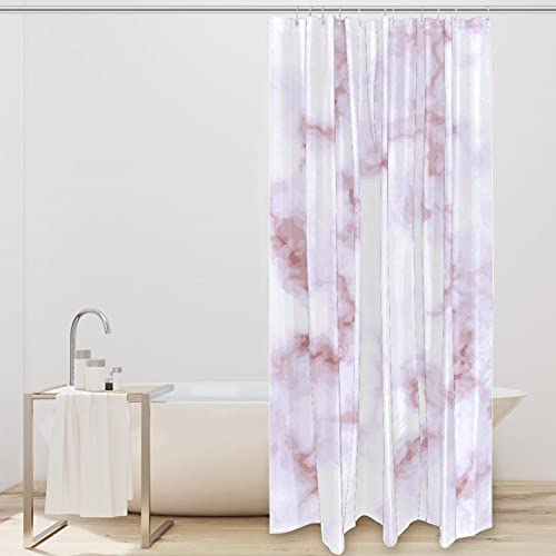 Rideaux de douche en marbre rose sans odeur imperméable pour baignoire 182cm - 3