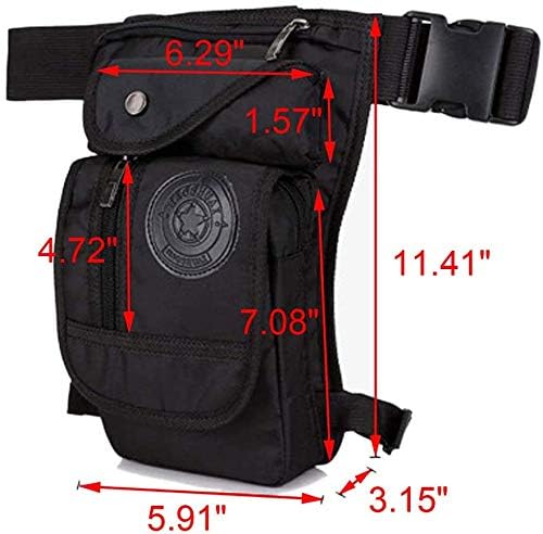 XUELILEU Drop Leg Bag for Men Military Tactical Thigh Pack Pouch Multifunctional Tactical Package Outdoor Hiking Thigh Bag 2-Black