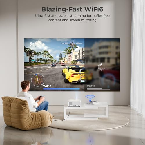 Image of GOODEE Mini Projector with WiFi and Bluetooth - Built-in Apps, 1080P HD Home Theater Compatible with Netflix /YouTube /Prime Video, Short Throw Projectors Support HDMI /Smartphone /Laptop