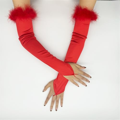 Long Stained Fingerless Gloves For Women Elegant Elbow Length Gloves For Formal Occasion 1920s Evening Party Armwear4