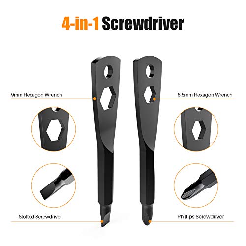 Keychain Screwdriver Tool Gifts for Men, Kusonkey 4-in-1 Screwdriver bit with Phillips, Slotted and Hex Wrench,Christmas Gifts for Men,DIY Handyman,Electrician,Father/Dad,Husband, Boyfriend,Him,Women