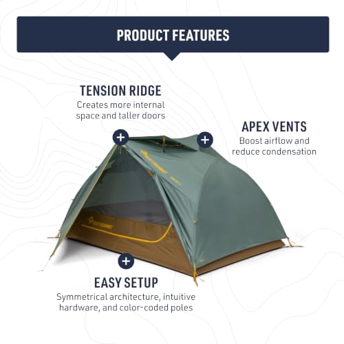 Image of Sea to Summit Ikos Evo Lightweight Tent for Backpacking | Spacious 3-season backpacking and car camping tent with Tension Ridge architecture delivers airflow and adaptable livability