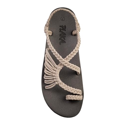 Plaka Atlantis Summer Walking Sandals for Women – Comfortable Strappy Sandals with Arch Support for Beach Walks and Casual Outings