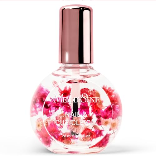 MelodySusie 28ml Rose Cuticle Oil for Nails,Infused with Real Flowers, Strengthens, Repairs,Hydrating and Nourishing Cuticle Oil for Stronger, Healthier Nails 0.95 fl. Oz