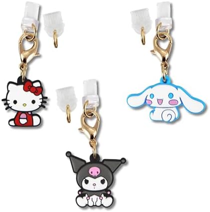 Sonix x Sanrio Dust Plugs - USB C + Lightning Compatible - Sanrio Silicone Character Charging Port Charms (3 Pack) - Hello Kitty, Cinnamoroll, Kuromi