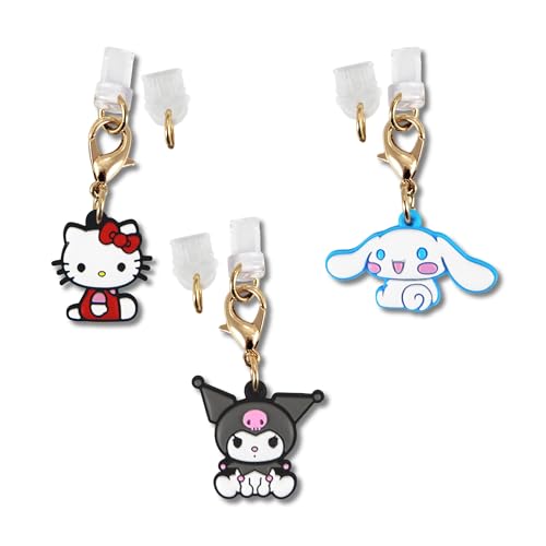 Dijes de puerto de carga Sanrio con tapones antipolvo tipo C y Lightning, alegría en tu móvil