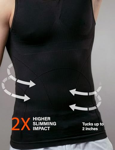 Image of DAMENSCH Form Shapewear for Men, Comfortable and Stretchy Body Shaper for Man, Posture Correcting Tummy Tucker, Breathable Gynecomastia Compression T Shirt, Ideal for Parties Shirt Tucker for Men
