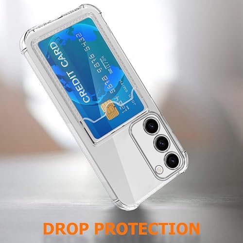 Image of Amazon Basics Premium Shockproof Transparent TPU Back Case Cover with Built-in Slim Card Holder Wallet for Samsung Galaxy S23 5G - Clear