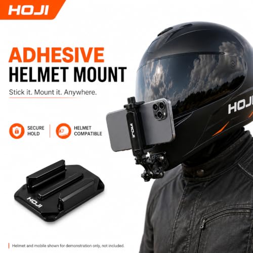 Image of HOJI Phone Bike Mount Adapter Kit - Universal Cell Phone Holder Clip with Go- Pro j-Hook, Flat & Adhesive Mounts, Thumbscrew