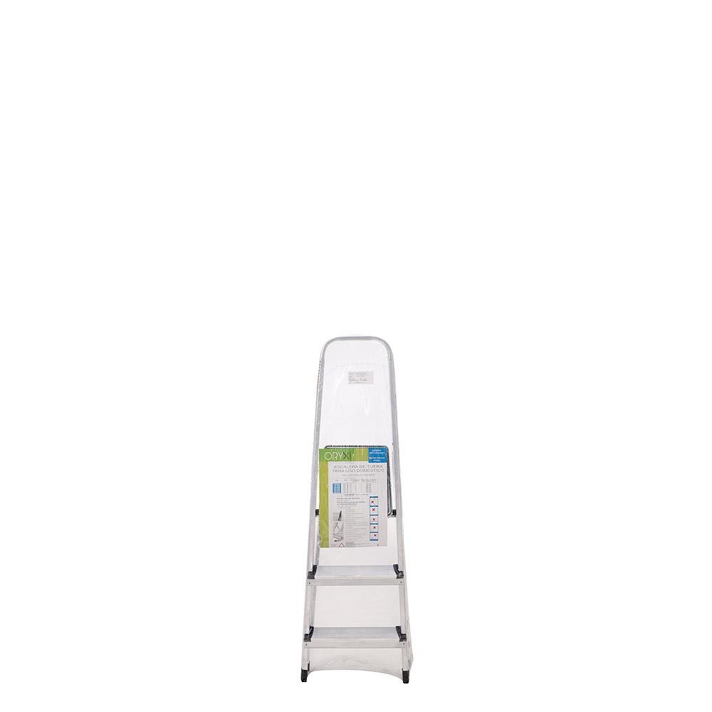 Oryx Escalera Aluminio 3 Peldaños Plegable, Uso doméstico, Antideslizante, Ligera y Resistente