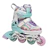 Skate Gear Rainbow Adjustable Light up Inline Roller Skates for Girls and Boys
