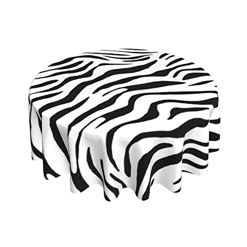 Zebra And Tiger Stripes Animal Skin Tablecloth 60 Inch Round In Ruiti Table Cloth Waterproof Fabric Farmhouse Tablecloths Decorative For Home Party Birthday Wedding #TOP1