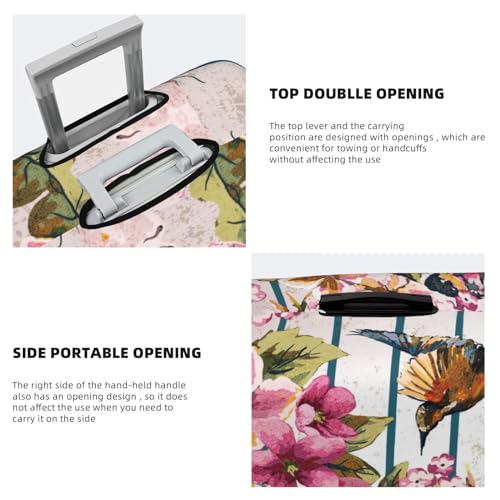 Travel Luggage Cover Protector - Bird And Floral Washable Suitcase Covers For 18-32 Inch Luggage3