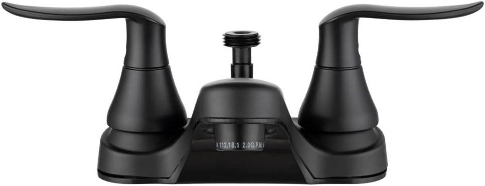 Dura Faucet DF-PL720LH-MB RV Bathroom Faucet with Winged Levers and Shower Hose Diverter (Matte Black)