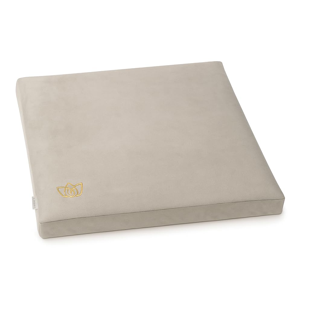 Florensi Zabuton Meditation Mat - 100% Cotton Filled Meditation Cushion - Velvet Floor Cushion, Support for Sitting and Kneeling - Yoga Cushion for Men and Women