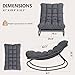Garvee Outdoor Rocking Chair, Metal Frame Patio Papasan Rocker, Adjustable Swing, Waterproof Cushion, Comfy Cushion, 450lbs Capacity, Patio & Indoor Lounge for Porch, Garden, Living Room, Dark Grey