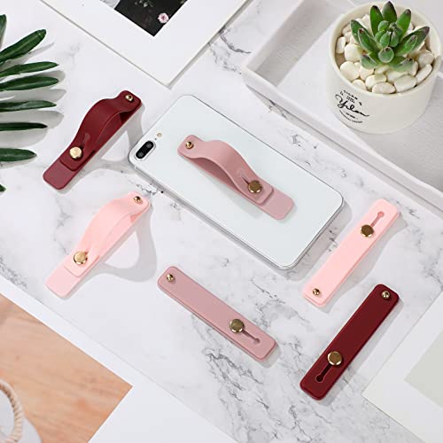 Image of Weewooday 6 Pieces Phone Grip Holder Cell Phone Grip Strap Telescopic Finger Strap Stand Universal Finger Kickstand for Most Smartphones(Pink. Purple, Red,Classic)