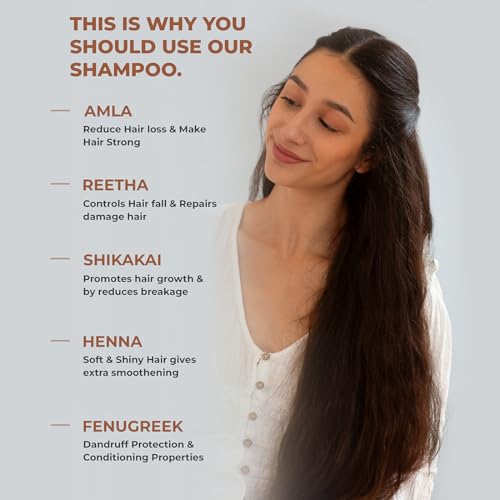 Image of Pureus Herbals Shreekesha Amla Reetha Shikakai Sulphate & Paraben Free Shampoo | Herbal Shampoo for Hair Growth & Hair Fall Control | Natural Cleanser with Aloe Vera & Henna - 700ml (Pack of 2)