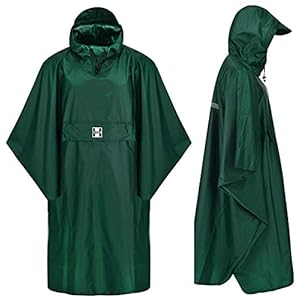 HOCK Rain Star Regenponcho, extra lang, met capuchon en borstzak, 100% waterdicht, lichte regenbescherming, uniseks, regencape