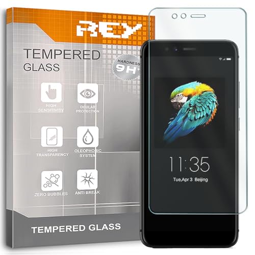 REY 2X Protector Pantalla para Lenovo S5, Cristal Vidrio Templado Premium