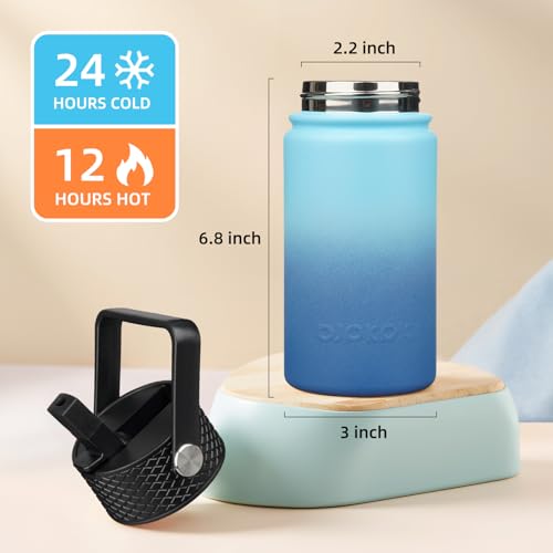 Image of BJPKPK Insulated Water Bottle, 15oz Stainless Steel with Straw Lid