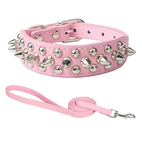 Collier pour chien en cuir durable de style punk rétro à clous robustes