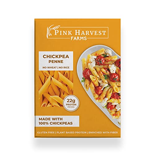 Image of Pink Harvest Farms Chickpea Pasta | No Rice - No Maida | Vegan | Gluten Free | High Protein | (Chickpea Penne Pasta, 200 g (Pack of 1))