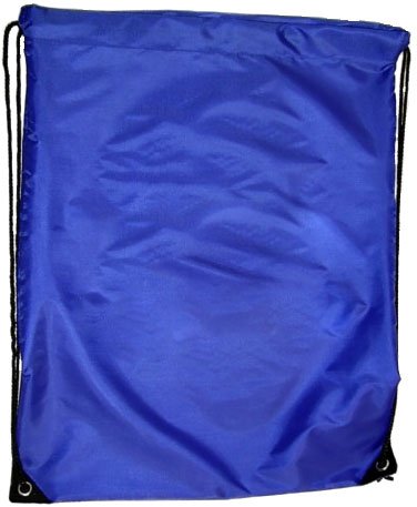 3 Pack BLUE Nylon Drawstring Backpacks Sackpack Tote Cinch Gym Bag - Select from a Variety of Colors! (Regular, Blue)3