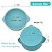KingKam 2 Pack Baby Bowls with Suction, Silicone Stay up Baby Bowl for Kids and Toddlers, Silicone Bowls and Spoons for Baby Toddler Bowls, Baby Feeding Bowls Set - Blue/Green
