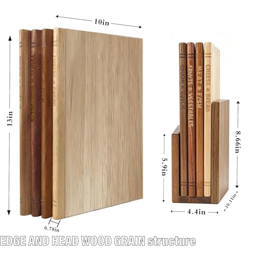 Juego de 4 Tablas de Cortar de Madera Sólida con Soporte Magnético miniatura 2