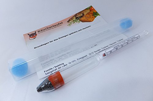 Räucherteufel Salzlake-Prüfer (Typ 17,5 °C), Lakeprüfer, Lakespindel, Lakeprober inkl. Box und Anleitung Cover