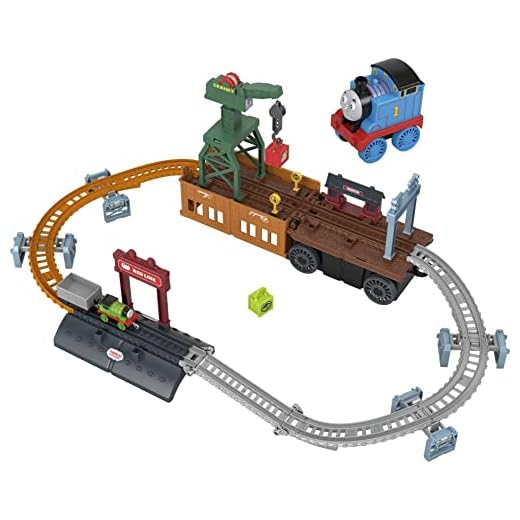 Thomas & Friends - Playset Thomas Transformable 2 en 1, Tren de Empuje y Pista con grúa de Trabajo, Juguete para niños de 3+años, GXH08