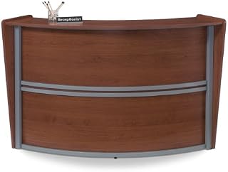 OFM Core Collection Marque Series Single Unit Curved Reception Station, in Cherry (55290-CHY)