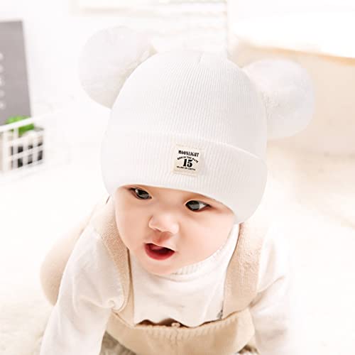 Toddler Boy Winter Beanie Baby Knit Hat Warm Girl Beanie Newborn Cute Bear Pom Hats for Kids2