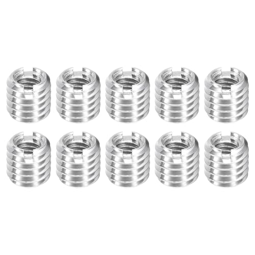 sourcing map 10Pcs Threaded Inserts, M4-0.7x6 & M6-1x6 Stainless Steel 303 Screw Thread Sleeves Thread Repair Insert for Mechanical Equipment