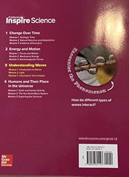 Paperback California Inspire Science Grade 8 Integrated Unit 3 Studednt Edition NGSS Waves Book