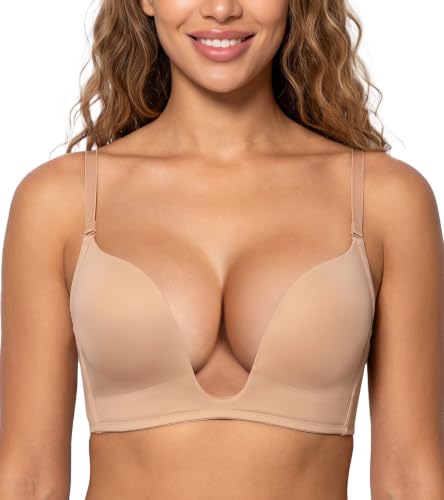 Image of Lemorosy Women's Deep V Plunge U-Shaped Red Carpet Convertible Push Up Bra