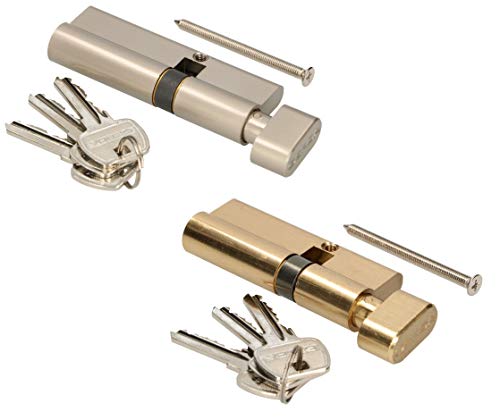 Preisvergleich Produktbild KOTARBAU Schließzylinder 35 / 50 Nickel Mit Knauf Zylinderschloss Profilzylinder Türzylinder Schloss Schlosszylinder Sicherheitsschloss Doppelzylinder