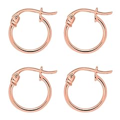2 Pair 12mm 1/2" Rose Gold Flashed