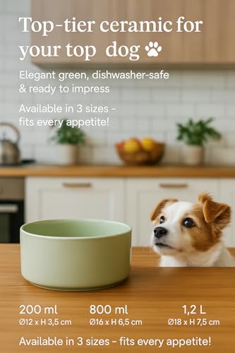 Hundenapf Keramik – hundenapf kleine Hunde – 200ml – spülmaschinengeeignet – rund beige – Flamingo Eram