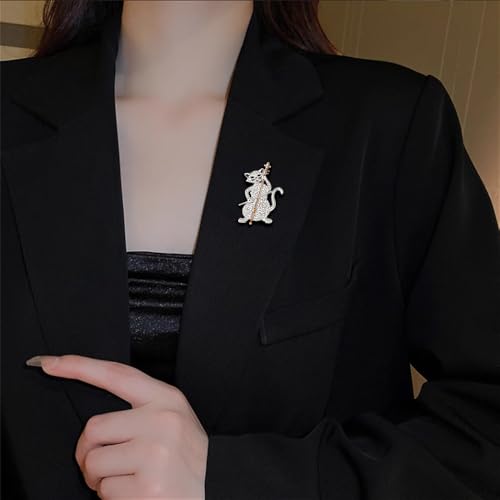 Image of Play The Cello Cat Cartoon Animal Brooch Lapel Pins Badge Unique Brooches for Women Girls Suit Dresses Clothing Backpacks Bags Hats Accessory Fashion Jewelry